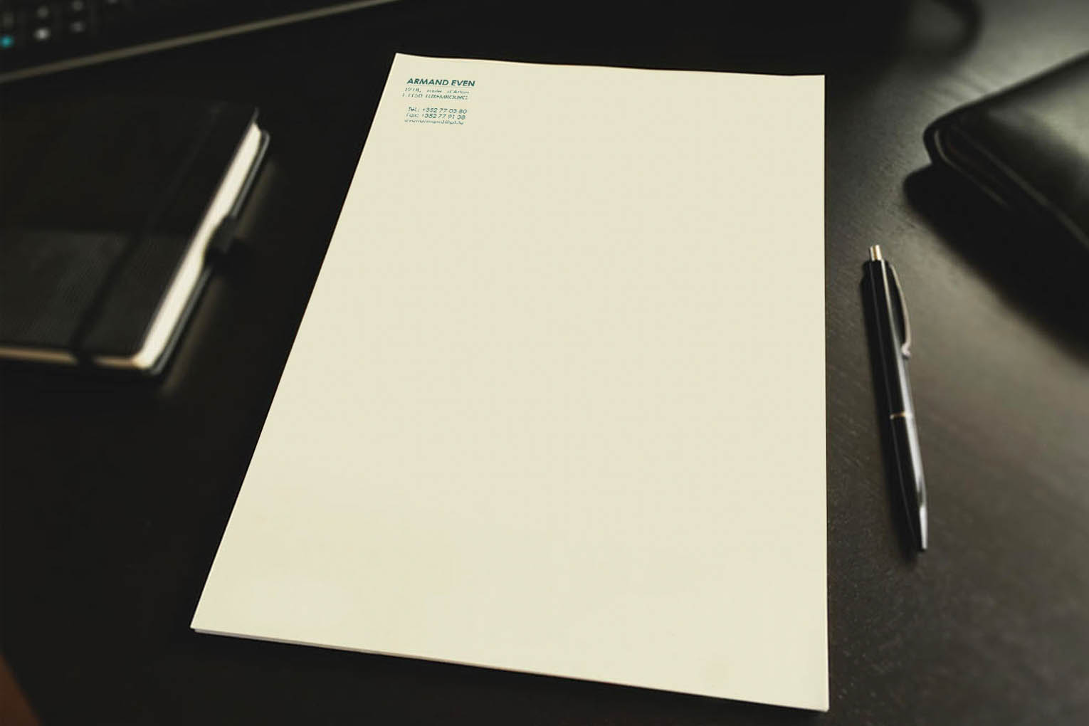 Exemple d'en-tête de lettre créée par Advisual