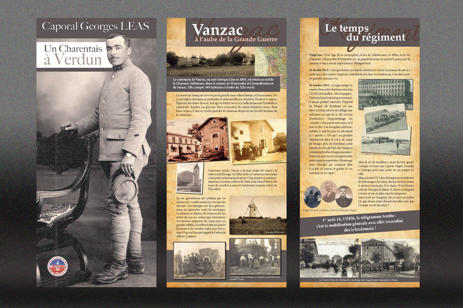 Exposition Un Charentais à Verdun mise en page par Advisual